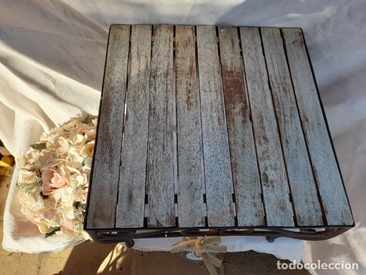 Vintage: Mesita auxiliar madera y hierro - Foto 3