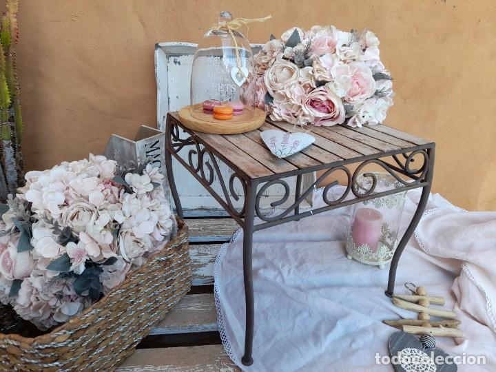 Vintage: Mesita auxiliar madera y hierro - Foto 5