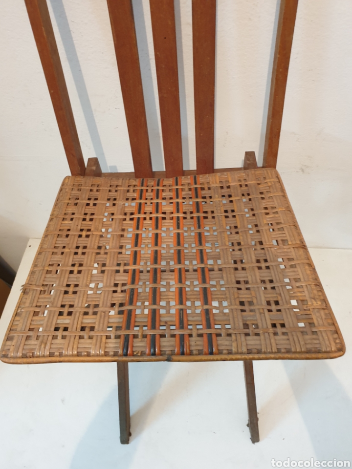 Vintage: SILLA MADERA ASIENTO MIMBRE - Foto 2