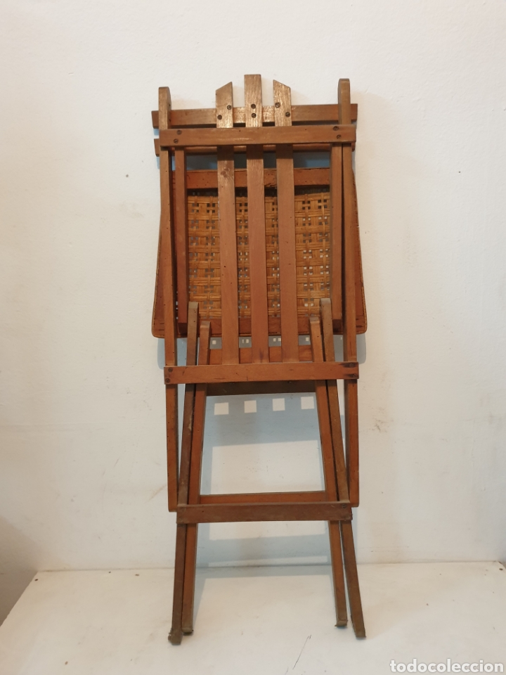 Vintage: SILLA MADERA ASIENTO MIMBRE - Foto 6