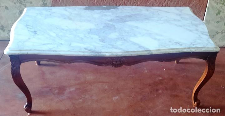 Vintage: MESA CENTRO MADERA Y MARMOL 116 X 62 X 44 - Foto 1