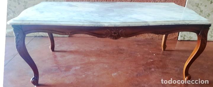 Vintage: MESA CENTRO MADERA Y MARMOL 116 X 62 X 44 - Foto 2