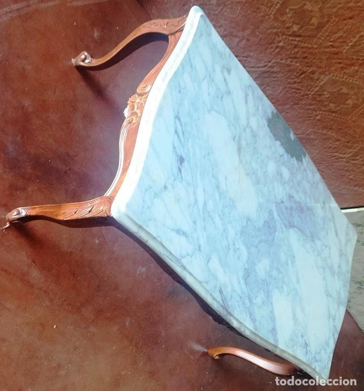 Vintage: MESA CENTRO MADERA Y MARMOL 116 X 62 X 44 - Foto 3