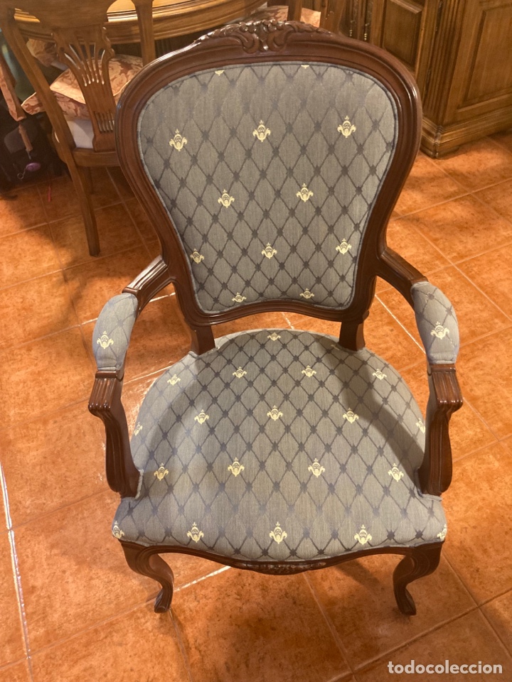 Vintage: Butaca sillon de madera tapizada - Foto 1