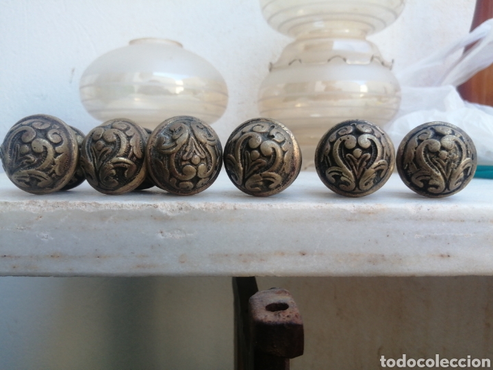 6 antiguos pomos tiradores de metal bronce para - Compra venta en  todocoleccion