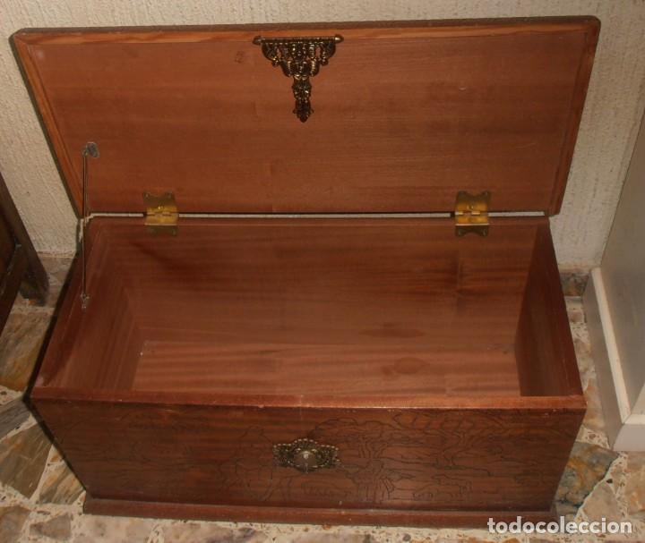 Vintage: BAUL, COFRE DE MADERA ON DECORACION ARABE - Foto 3