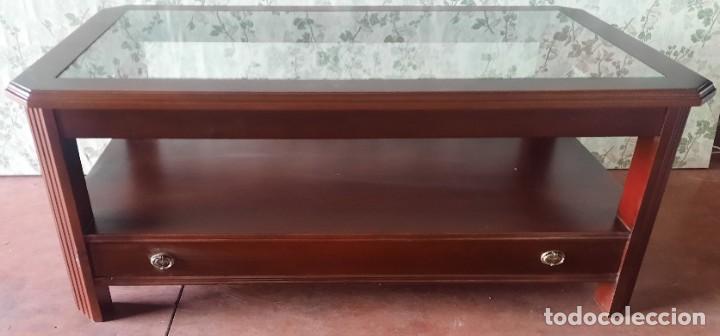 Vintage: MESA CENTRO ELEVABLE 120 X 70 TONO CAOBA - Foto 3