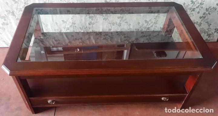 Vintage: MESA CENTRO ELEVABLE 120 X 70 TONO CAOBA - Foto 4