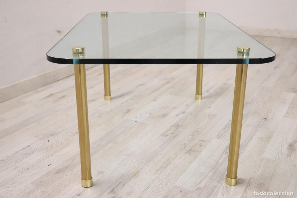 Vintage: Mesa de centro de cristal, a&ntilde;os 1980 - Foto 4