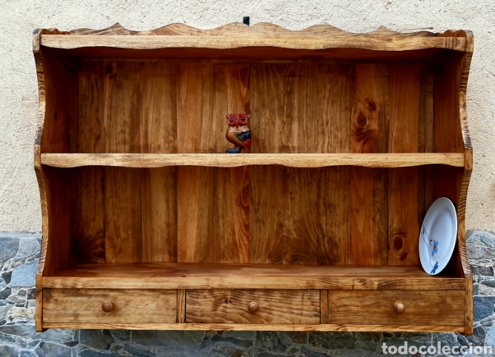 toallero de madera con balda , baño - Buy Vintage furniture on todocoleccion