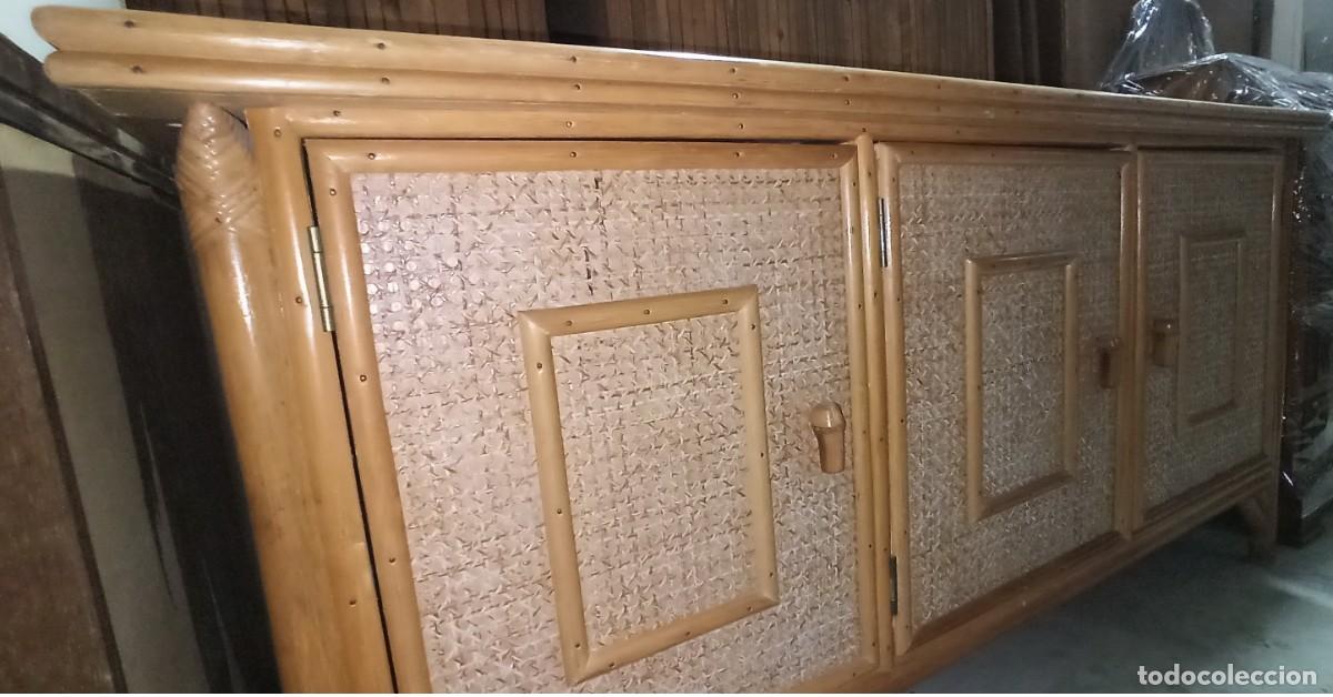 Vintage: MUEBLE FRANC&Eacute;S MADERA MACIZA, MIMBRE Y BAMBU. - Foto 3