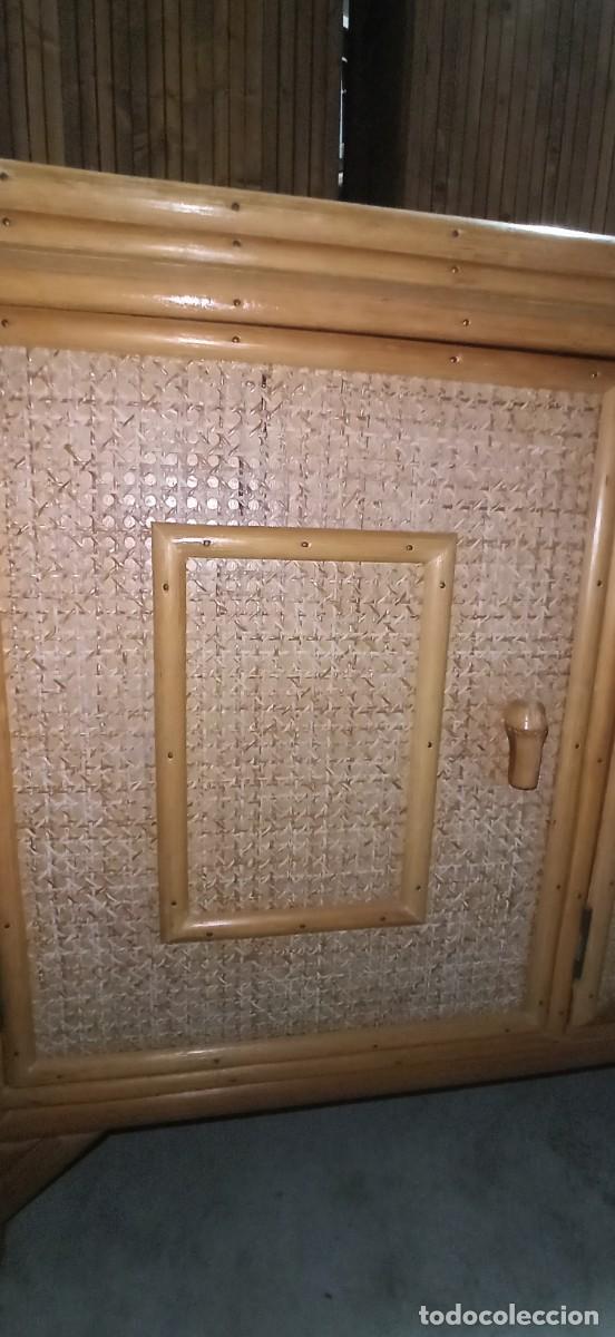 Vintage: MUEBLE FRANC&Eacute;S MADERA MACIZA, MIMBRE Y BAMBU. - Foto 5