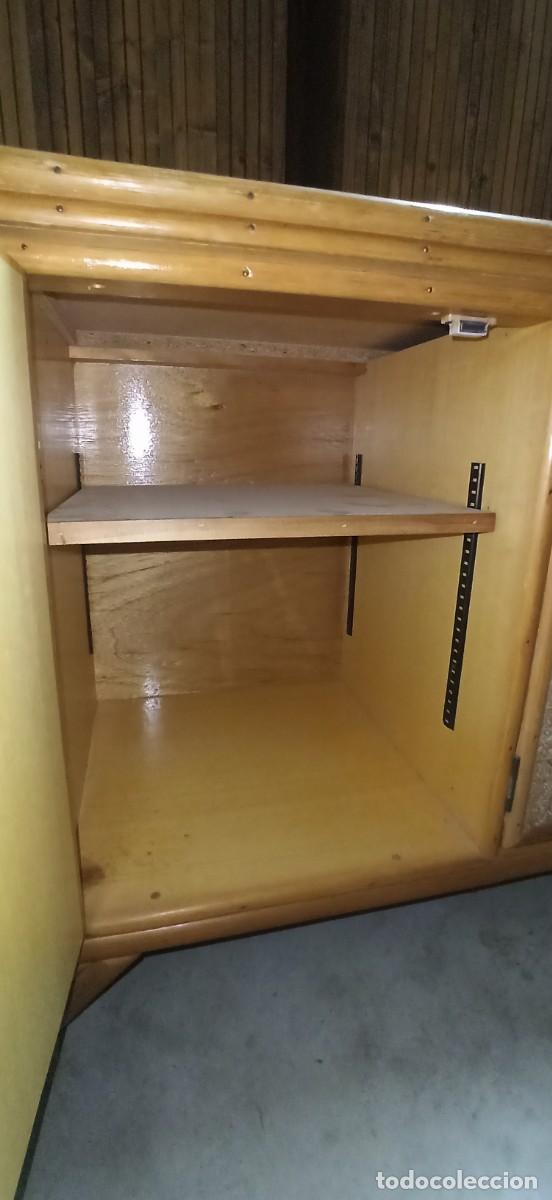 Vintage: MUEBLE FRANC&Eacute;S MADERA MACIZA, MIMBRE Y BAMBU. - Foto 6