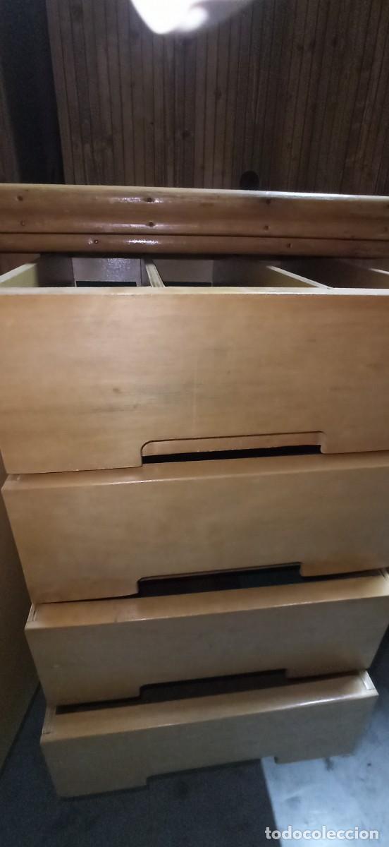 Vintage: MUEBLE FRANC&Eacute;S MADERA MACIZA, MIMBRE Y BAMBU. - Foto 7