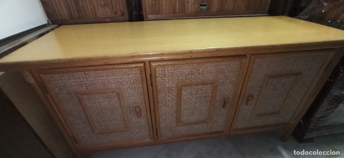 Vintage: MUEBLE FRANC&Eacute;S MADERA MACIZA, MIMBRE Y BAMBU. - Foto 11