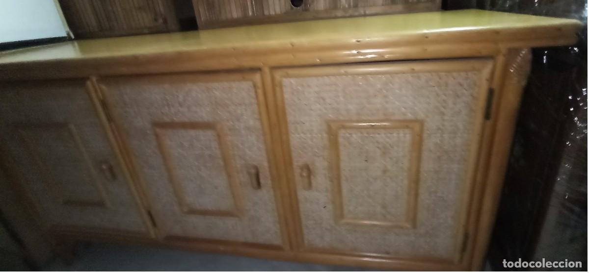 Vintage: MUEBLE FRANC&Eacute;S MADERA MACIZA, MIMBRE Y BAMBU. - Foto 12
