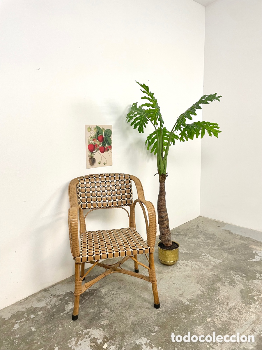 Vintage: Silla madera y pvc - Foto 2