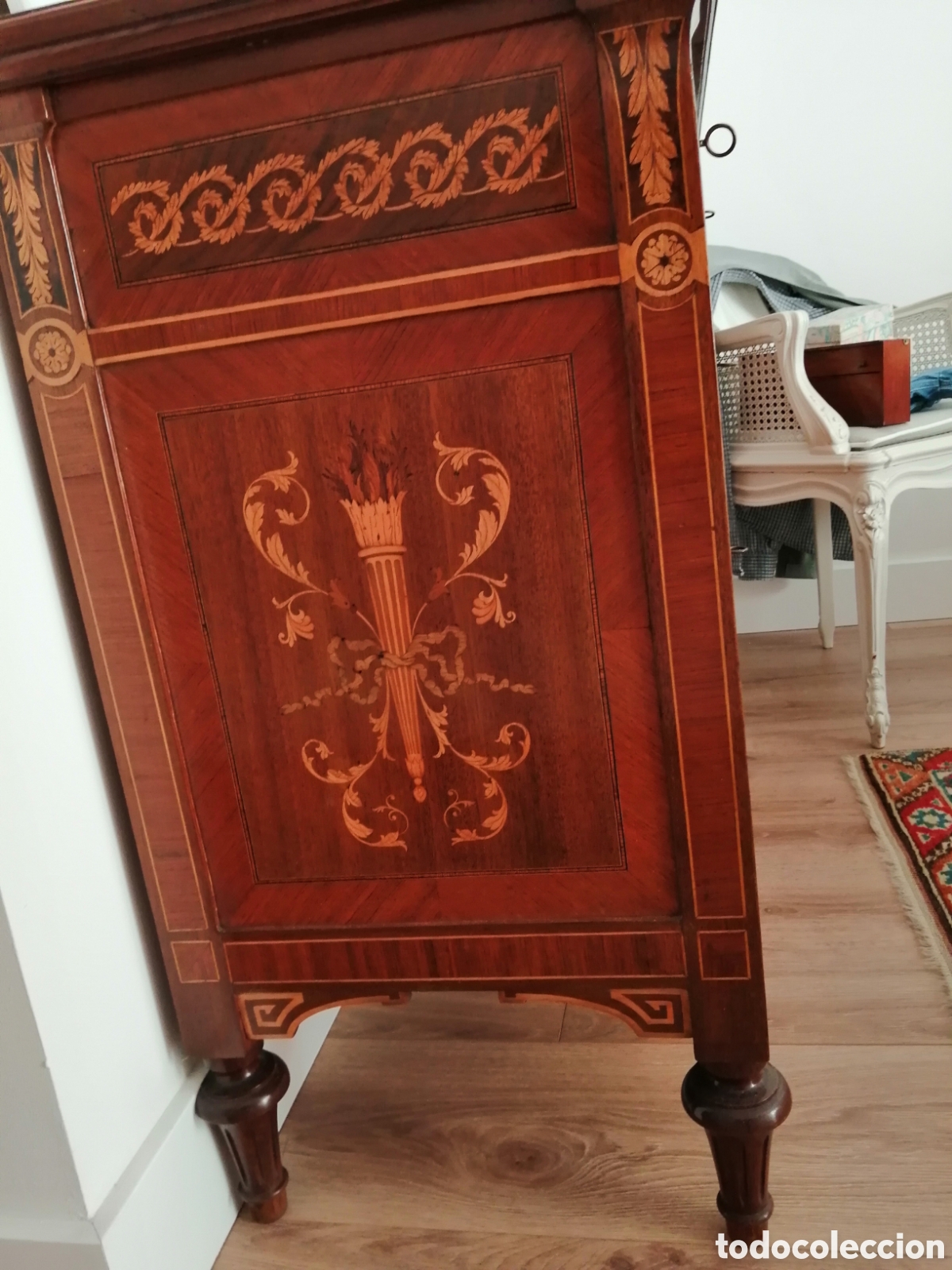 Vintage: C&ograve;moda de marqueteria palo rosa. - Foto 4