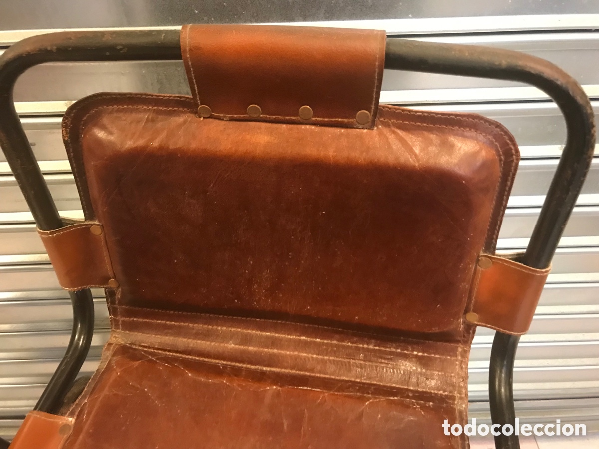 Vintage: Taburete de cuero y hierro estilo industrial - Foto 5