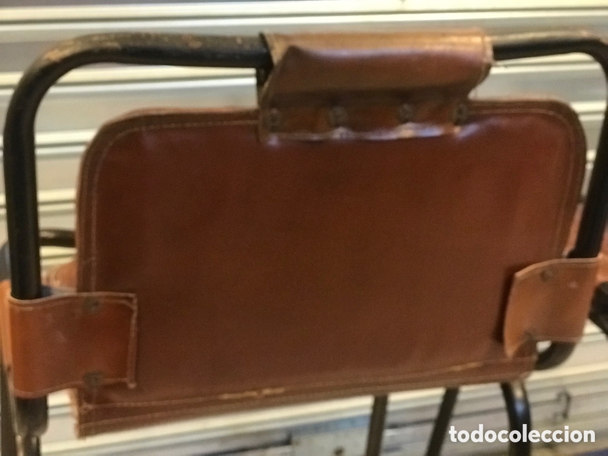 Vintage: Taburete de cuero y hierro estilo industrial - Foto 15