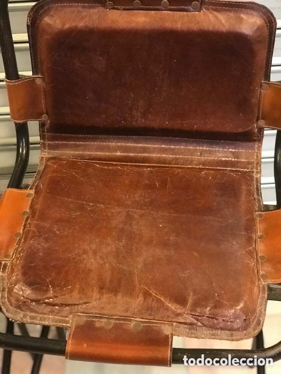 Vintage: Taburete de cuero y hierro estilo industrial - Foto 21