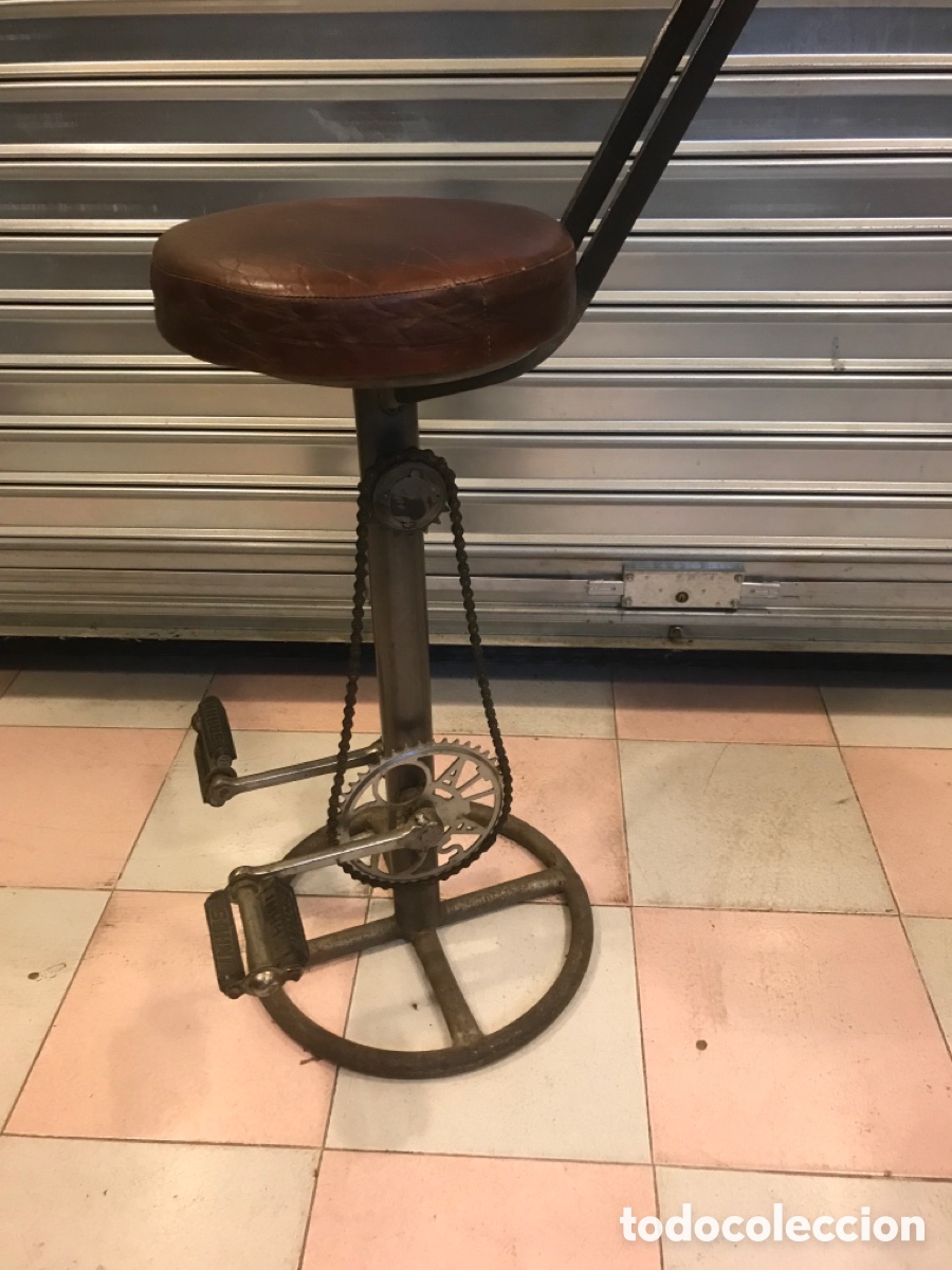 Vintage: Taburete cuero estilo industrial - Foto 2