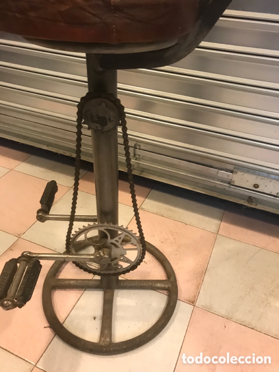 Vintage: Taburete cuero estilo industrial - Foto 5