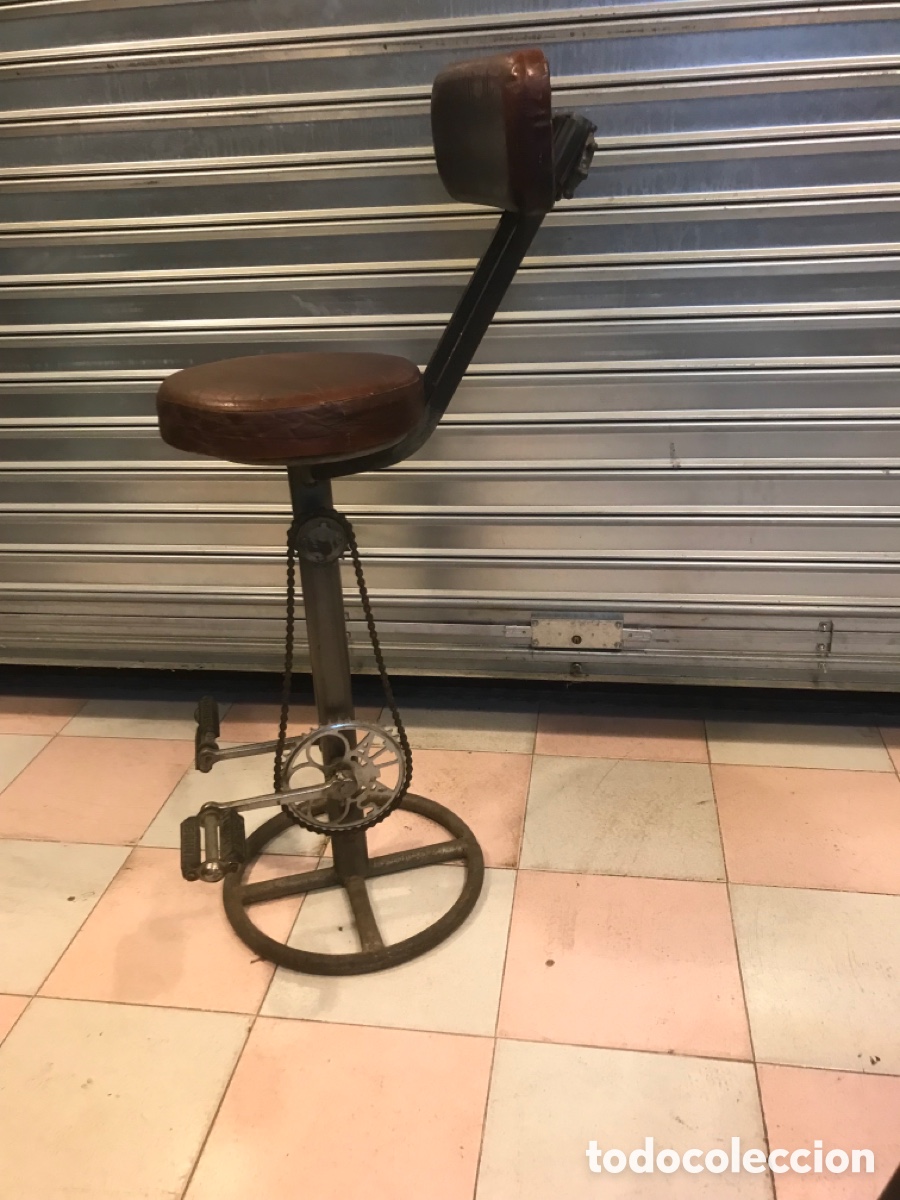 Vintage: Taburete cuero estilo industrial - Foto 6