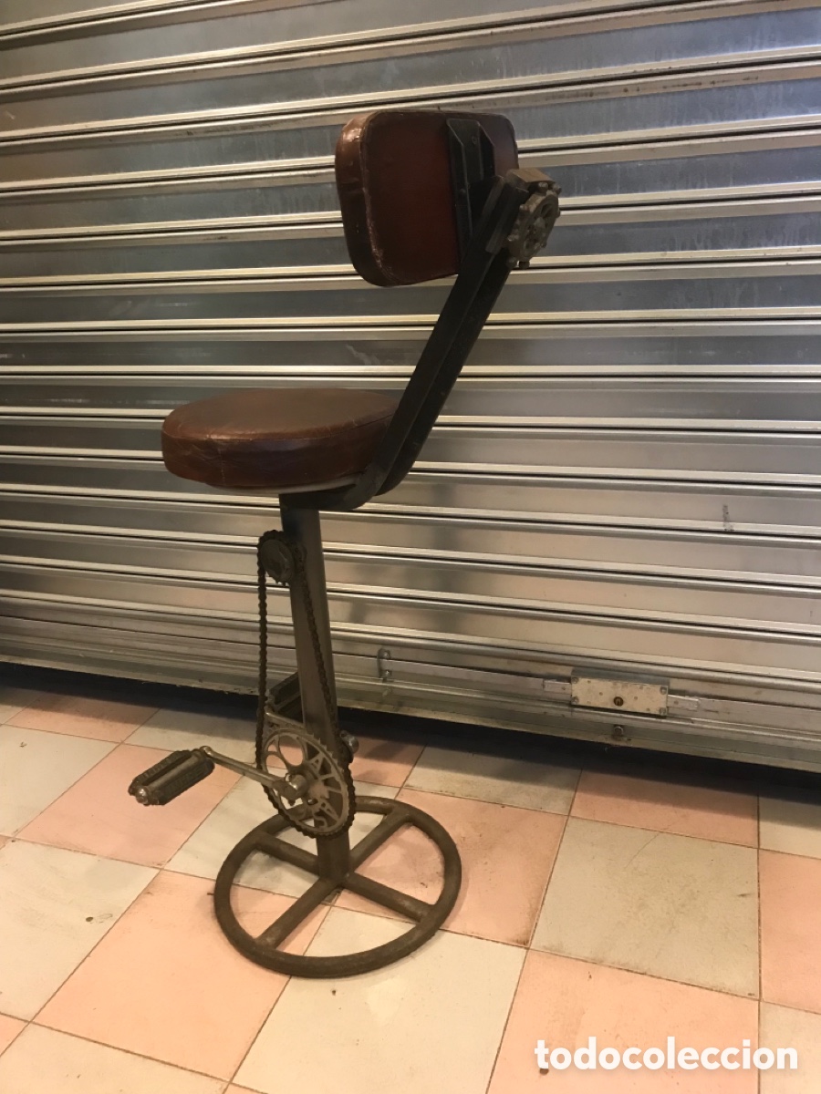 Vintage: Taburete cuero estilo industrial - Foto 7