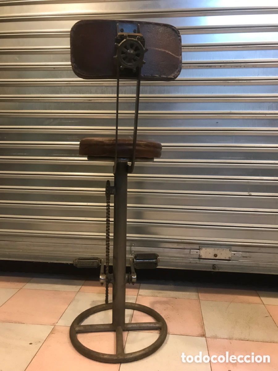 Vintage: Taburete cuero estilo industrial - Foto 9