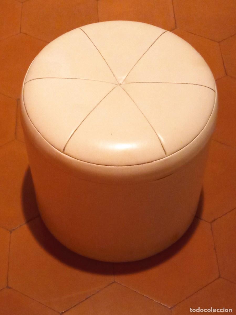 Vintage: puff de piel con tapa - Foto 1