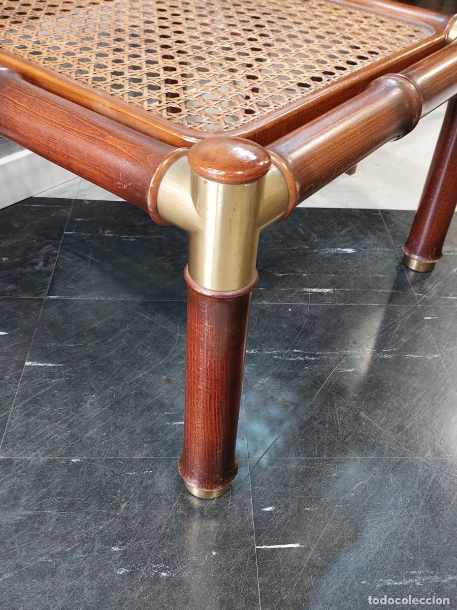 Vintage: Mesa de Madera, lat&oacute;n y rat&aacute;n - Foto 5