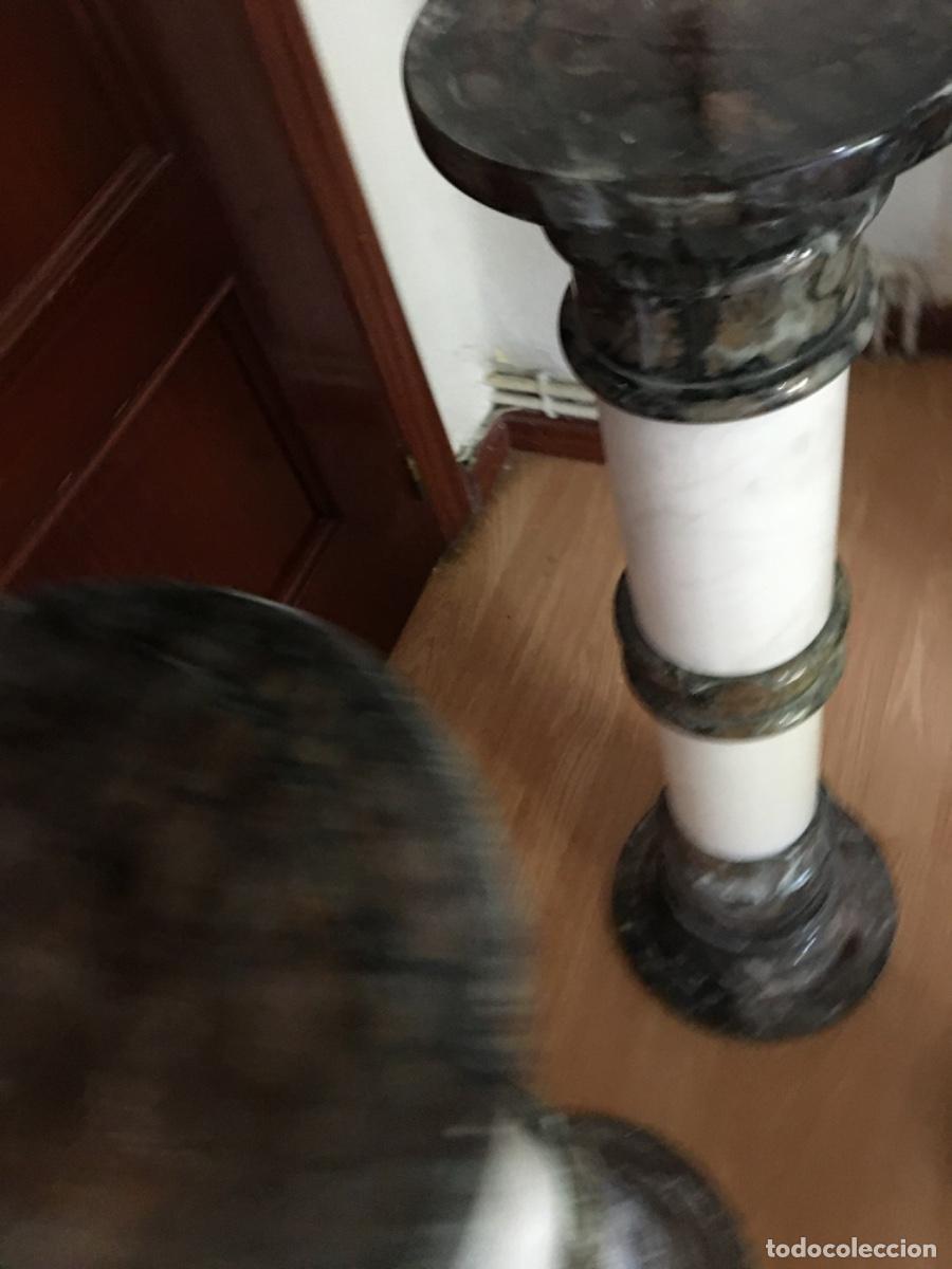 Vintage: Columnas alabastro marmolizado blanco verde - Foto 3