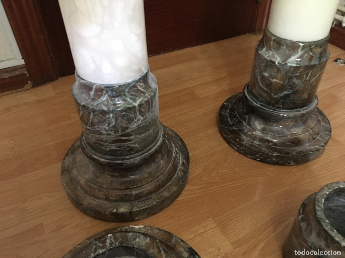 Vintage: Columnas alabastro marmolizado blanco verde - Foto 4