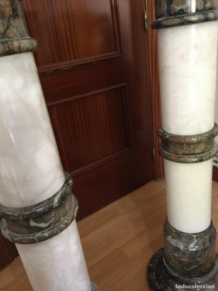 Vintage: Columnas alabastro marmolizado blanco verde - Foto 5
