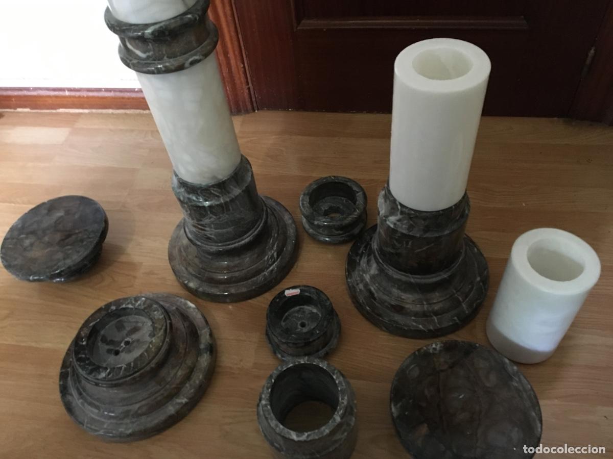 Vintage: Columnas alabastro marmolizado blanco verde - Foto 7