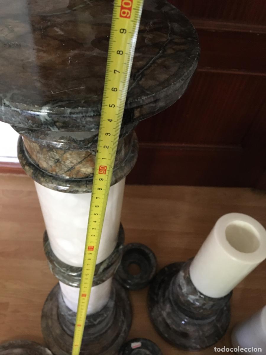 Vintage: Columnas alabastro marmolizado blanco verde - Foto 9