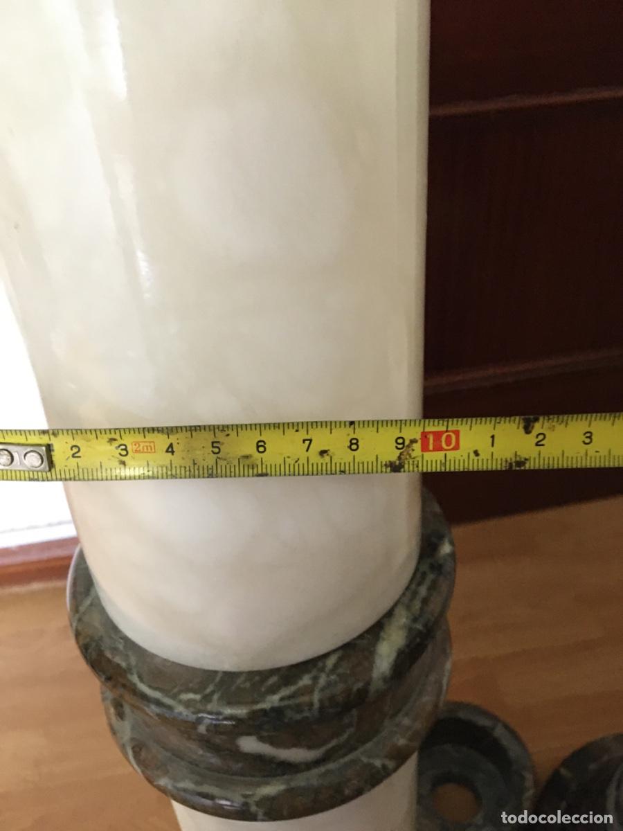 Vintage: Columnas alabastro marmolizado blanco verde - Foto 11