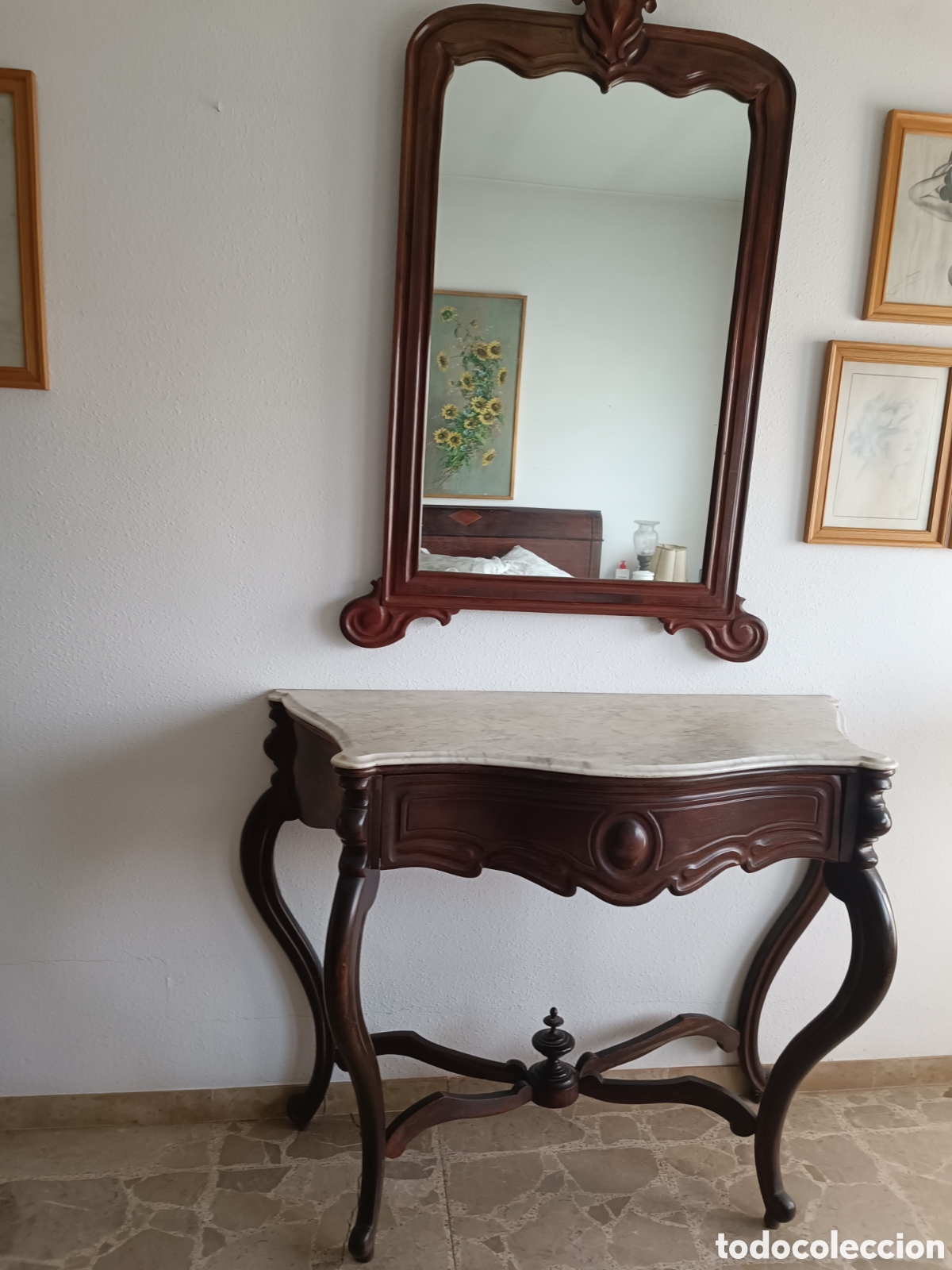 Vintage: C&oacute;moda con espejo madera de caoba - Foto 2