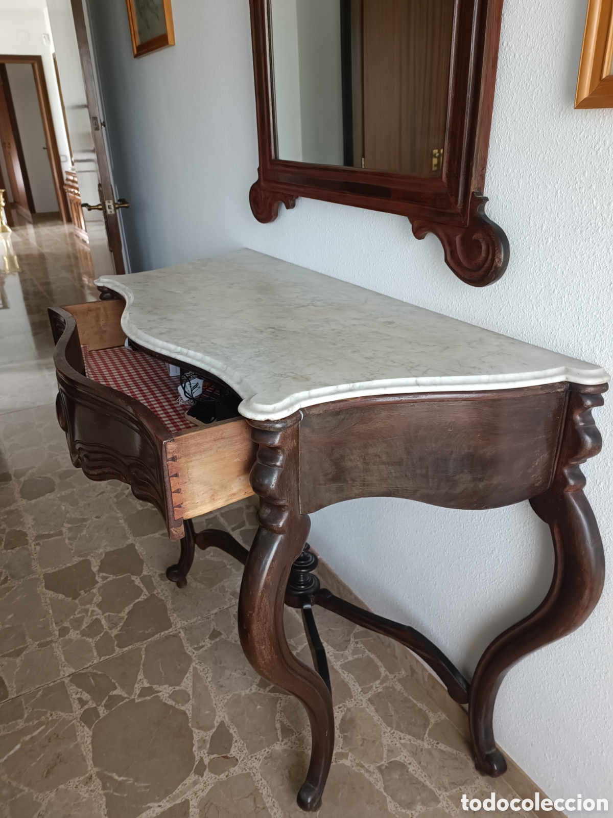 Vintage: C&oacute;moda con espejo madera de caoba - Foto 1