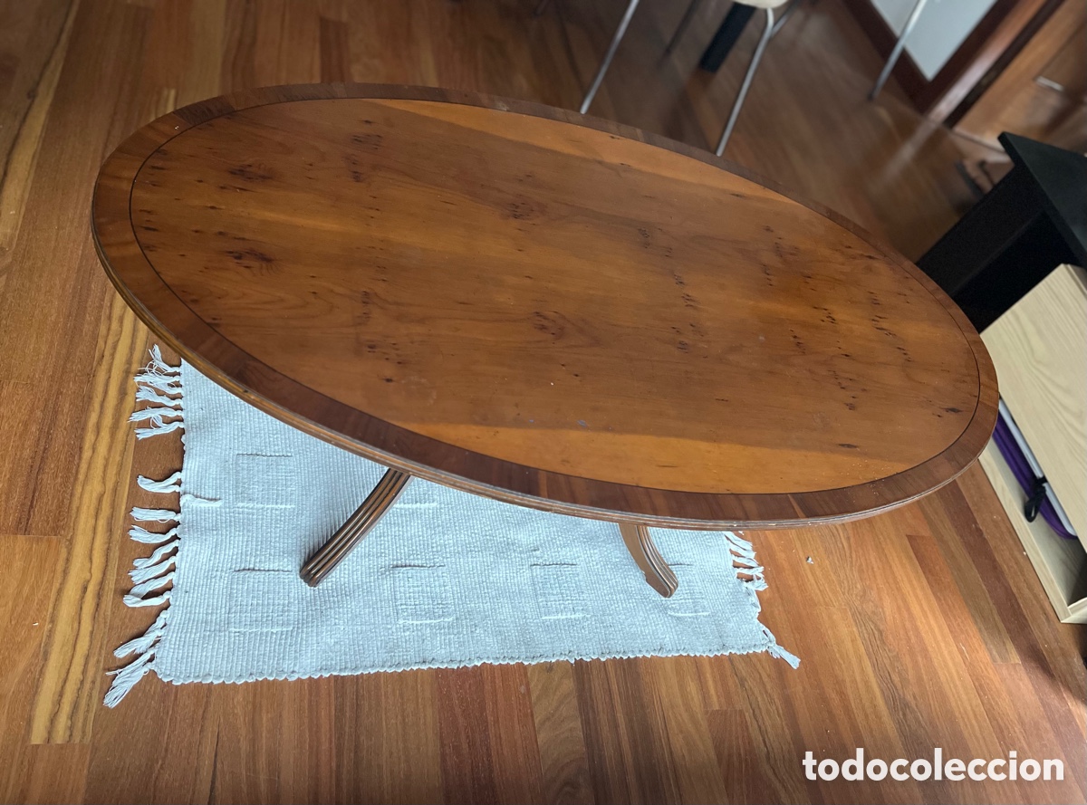 Vintage: Mesa madera casta&ntilde;o - Foto 2