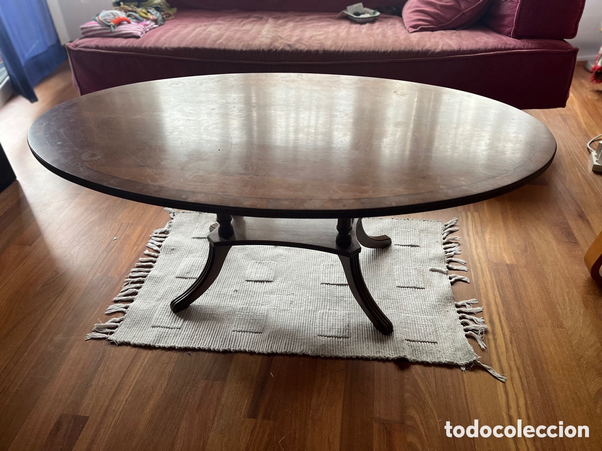 Vintage: Mesa madera casta&ntilde;o - Foto 1