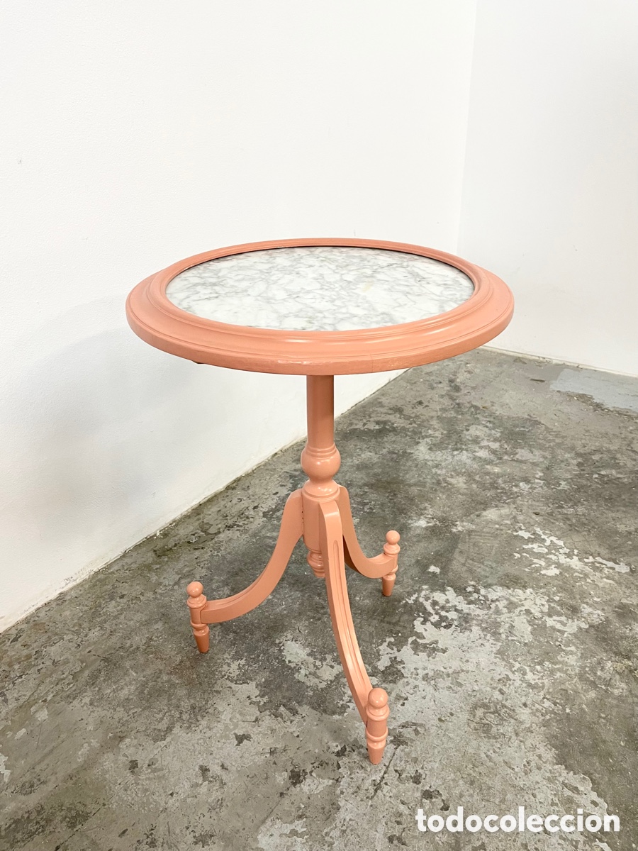 Vintage: Mesa auxiliar de madera y m&aacute;rmol - Foto 7