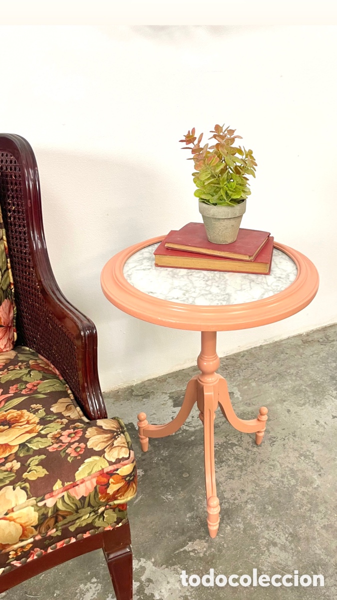 Vintage: Mesa auxiliar de madera y m&aacute;rmol - Foto 10