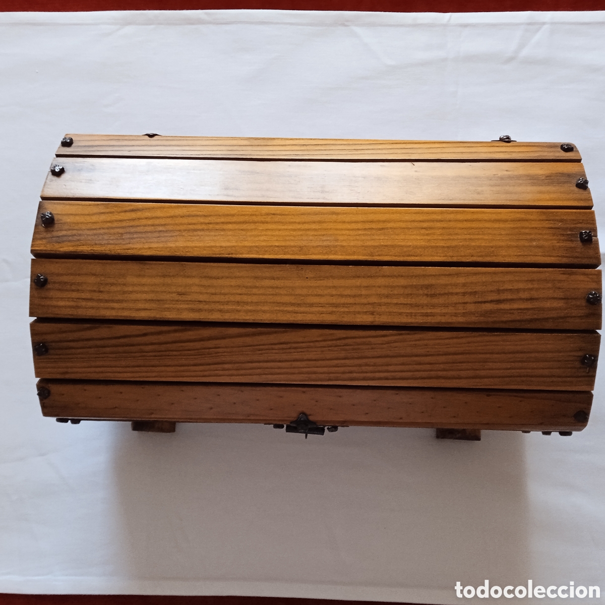 Vintage: Ba&uacute;l vintage de madera y remaches - Foto 3