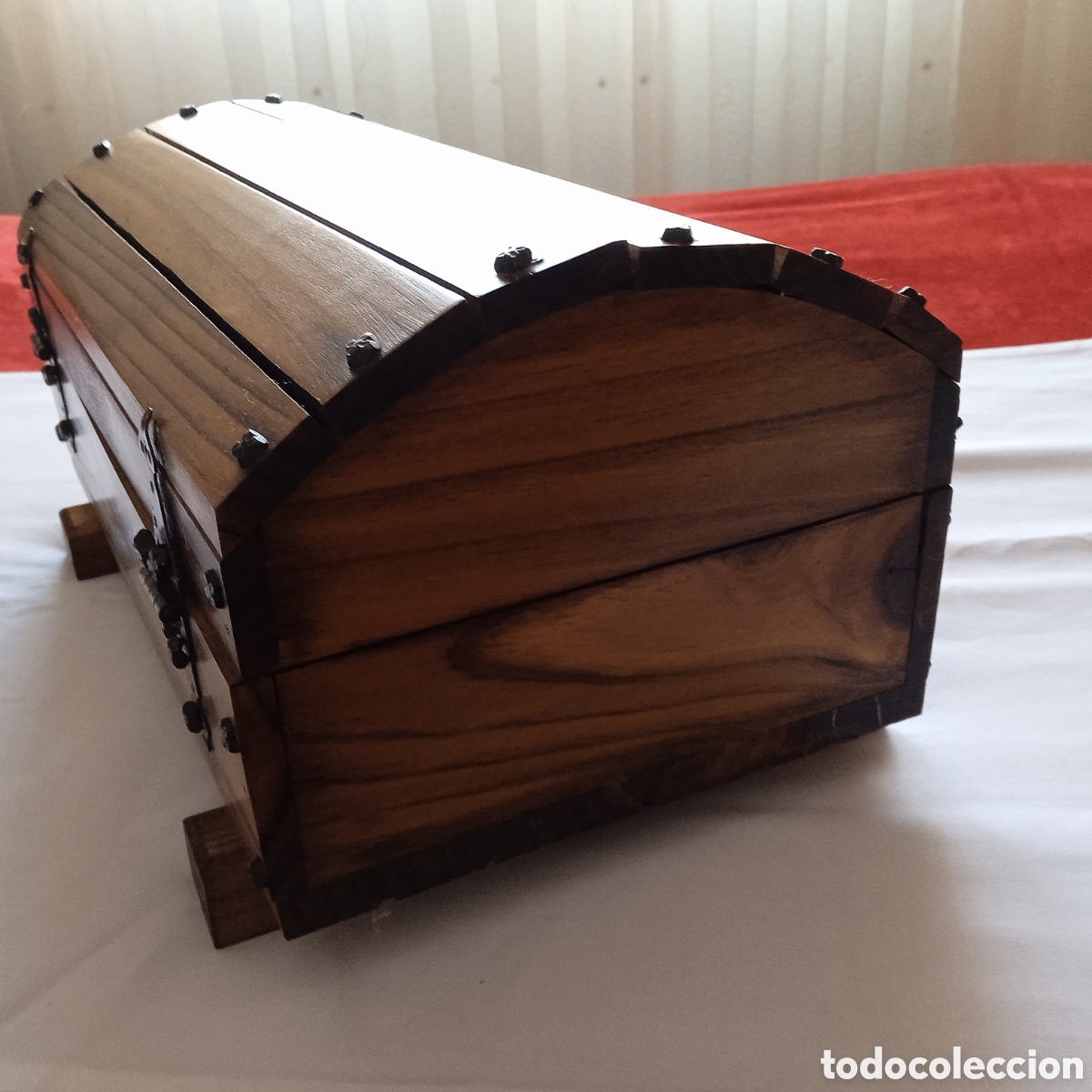 Vintage: Ba&uacute;l vintage de madera y remaches - Foto 5