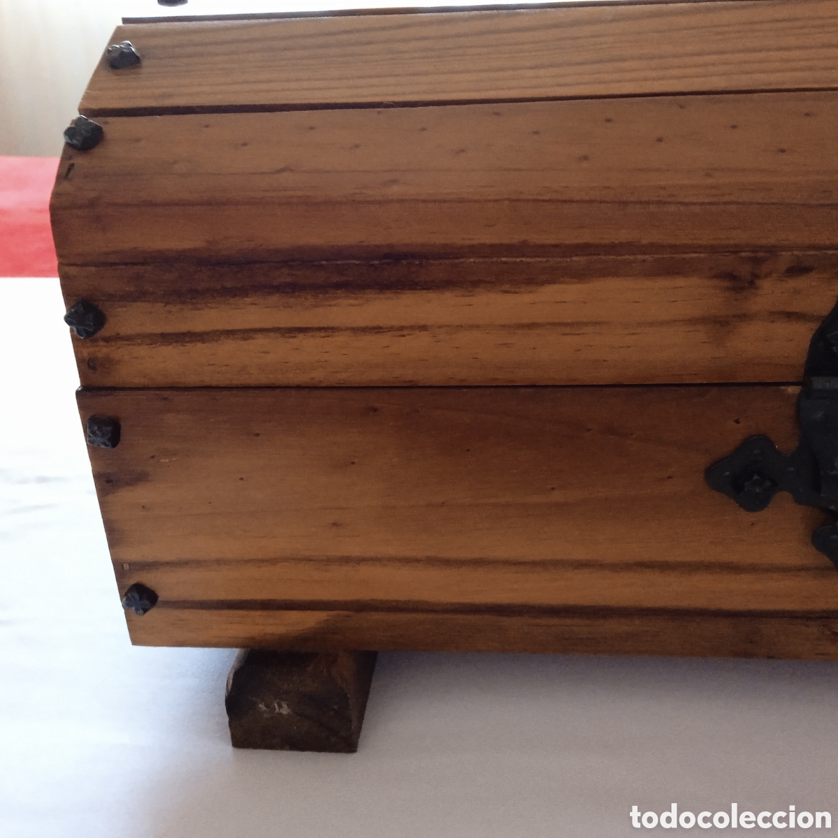 Vintage: Ba&uacute;l vintage de madera y remaches - Foto 7