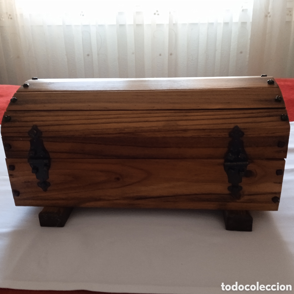 Vintage: Ba&uacute;l vintage de madera y remaches - Foto 9