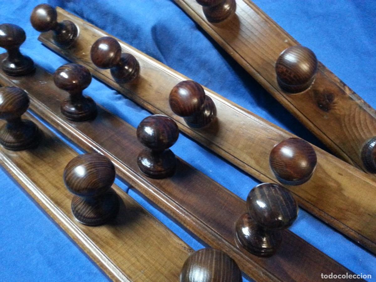 Vintage: PRACTICAS PERCHAS DE MADERA - 4 UNIDADES - Foto 6