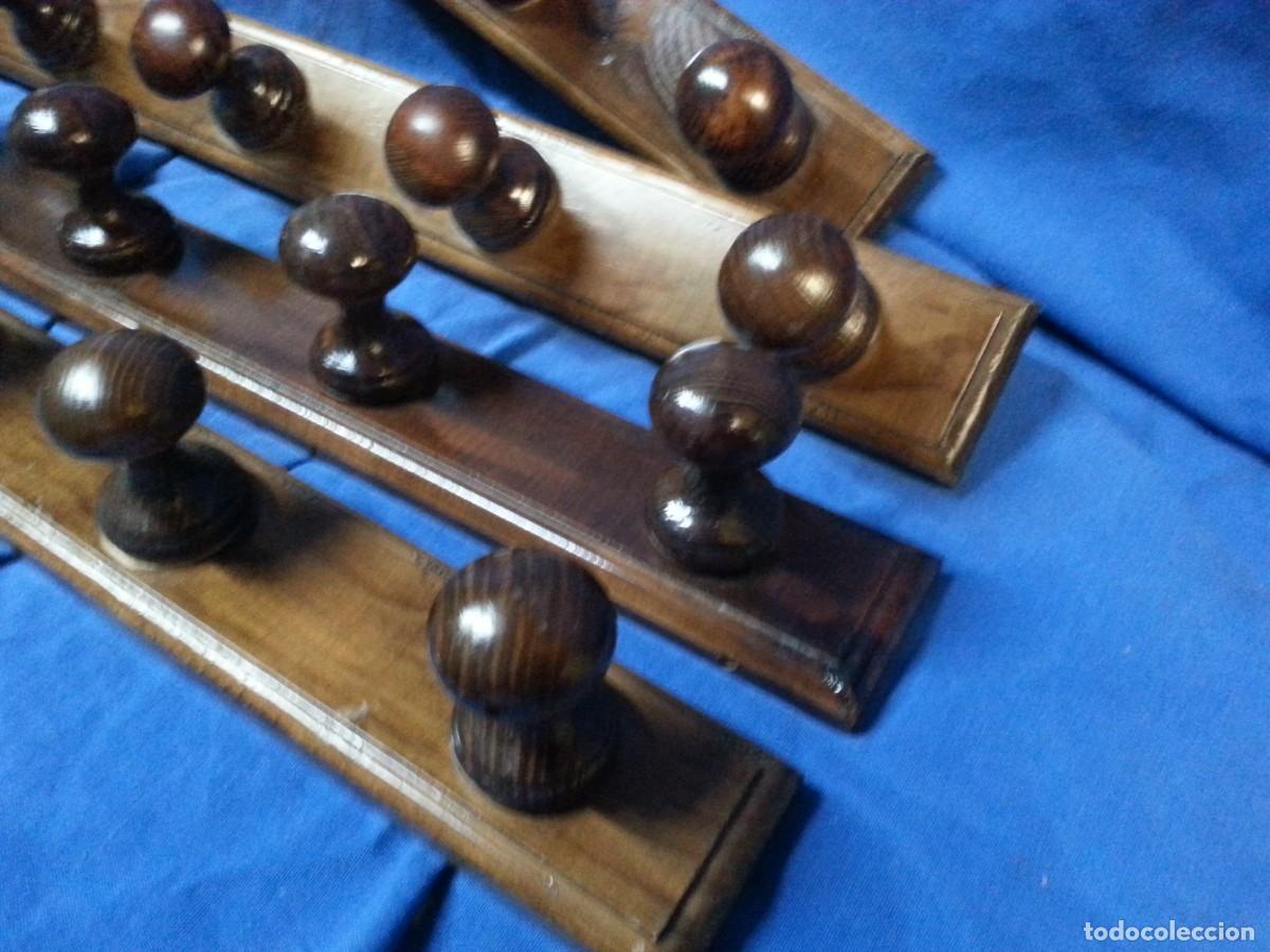 Vintage: PRACTICAS PERCHAS DE MADERA - 4 UNIDADES - Foto 9